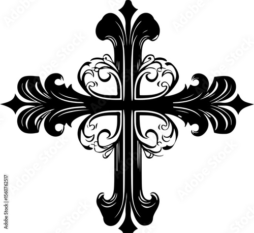 ornate christian cross floral decoration
