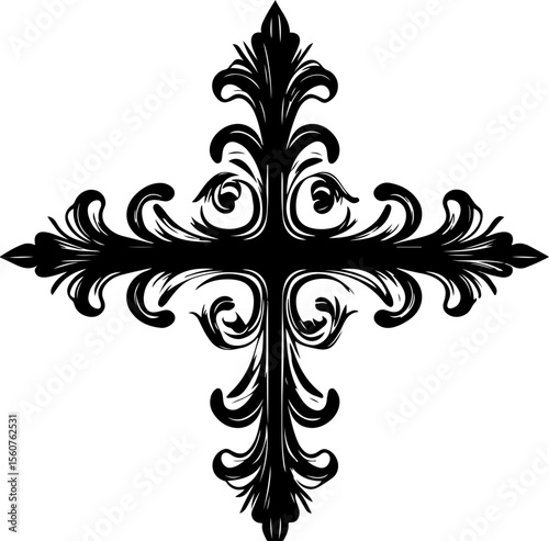 ornate christian cross floral decoration