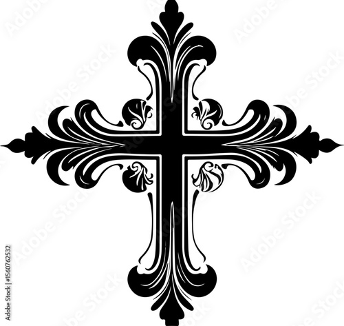 ornate christian cross floral decoration