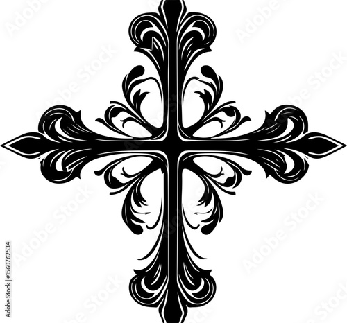 ornate christian cross floral decoration