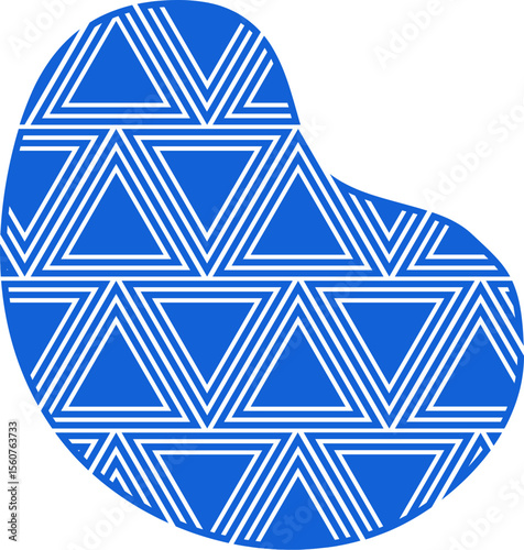 Single triangular geometric shape with layered angles and abstract stylized design elements.
