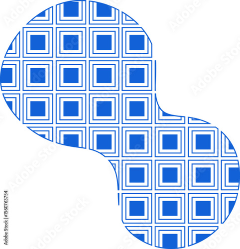 Design showcasing a series of squares arranged in geometric layers with smooth alignment and pattern.
