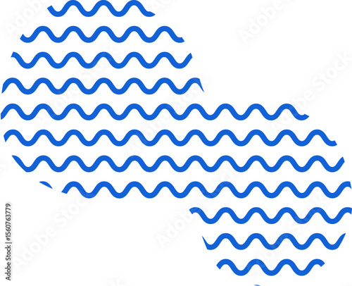 Dynamic graphic with flowing, wavy lines forming interconnected curves in a continuous abstract layout.