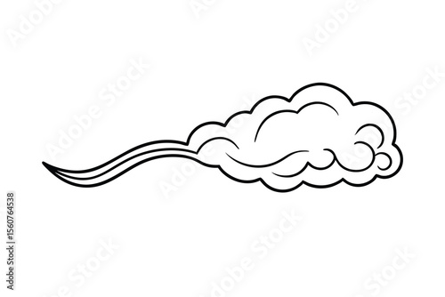 Stylized cloud wisps smoke vapor