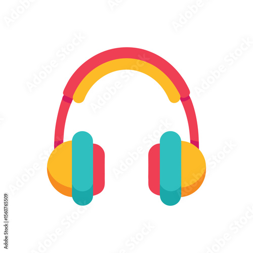 A colorful headphone vector art illustration