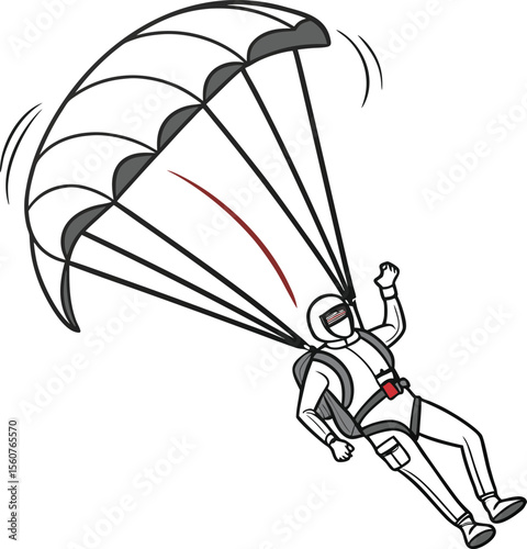 Dynamic skydiver in freefall captured in a clean modern vector style perfect for adventure sports and aviation themes