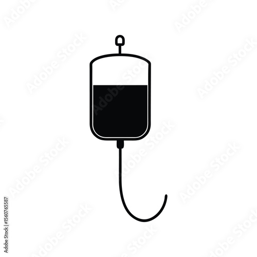 A iv bag medical vector art illustration