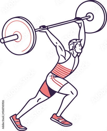 Weightlifting Gym Illustration Set Featuring Fitness Equipment and Workout Activities. Strong and Clean Weightlifting Gym Scene with Bodybuilders and Gym Environment. Flat Style Weightlifting Gym