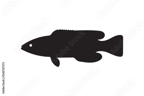 Snake head fish silhouette