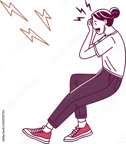 An isolated illustration of an upset woman expressing negative emotions suitable for conveying feelings of distress sadness or frustration in a clear and impactful visual representation