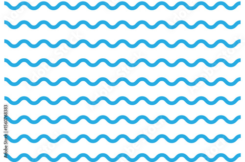 Wave line and wavy zigzag lines. Vector blue underlines, smooth end squiggly horizontal, squiggles. Wavy, waving, line. Vector zigzag and wavy horizontal underline. Vector line border, wave ripple.