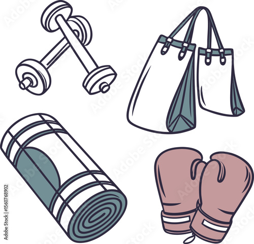 Diverse collection of sports equipment and accessories for active lifestyles and athletic competitions