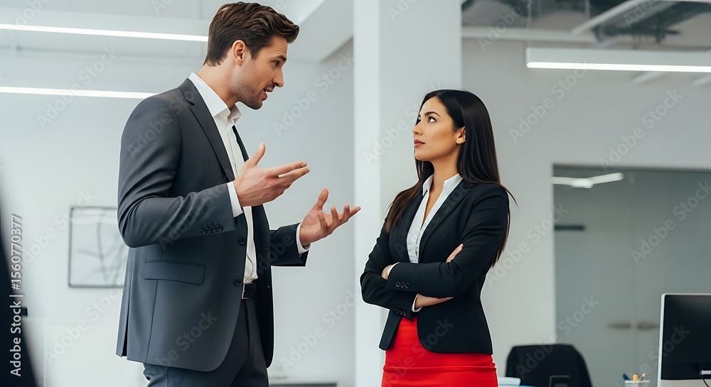 Fototapeta premium Business Professionals Discussing Strategy in Modern Office