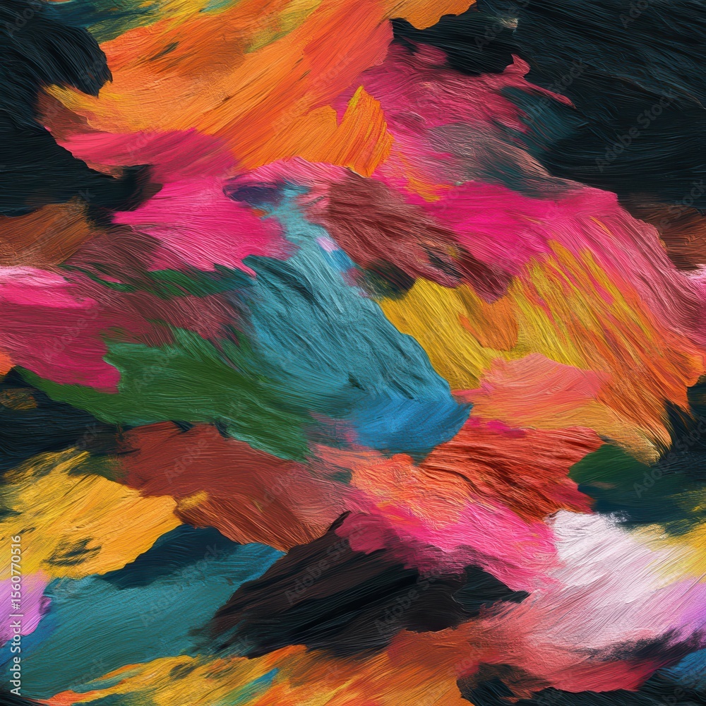 Obraz premium Vibrant multicolor oil paint texture with thick brush strokes background