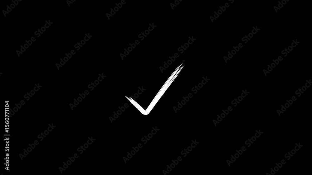 white Check mark animation Motion Graphics stock video.  Check mark verified selection, Check mark brush paint style animation on white background. 