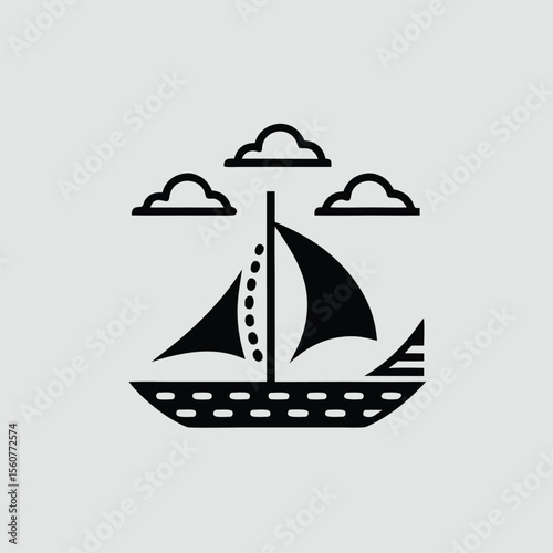 Sailing Vessel A Minimalist Nautical Illustration