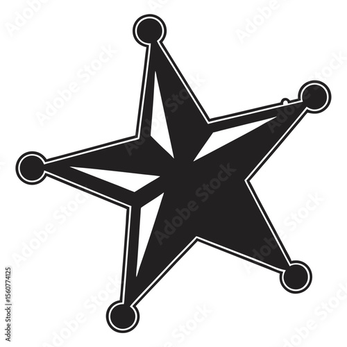 Black and White Star Badge Design