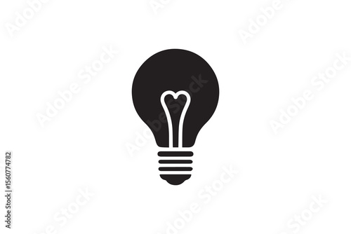A bulb silhouette with a simple, understated design set against a white background Simple