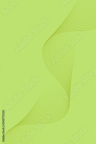 Abstract background with lines and waves. Standard poster size. Element for design isolated. Vector background for brochure, booklet, flyer. Green gradient