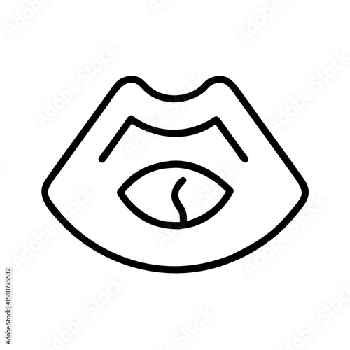Ultrasound scan icon in black outline style on white background