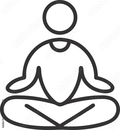 Meditation and Mental Growth Outline Icon