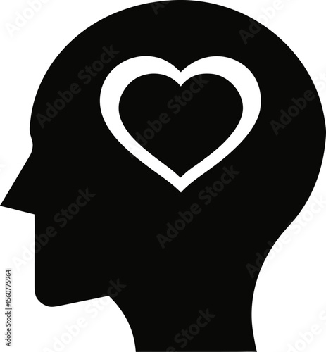 Meditation and Mental Growth Silhouette Icon