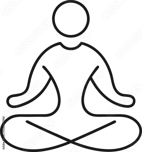 Meditation and Mental Growth Outline Icon