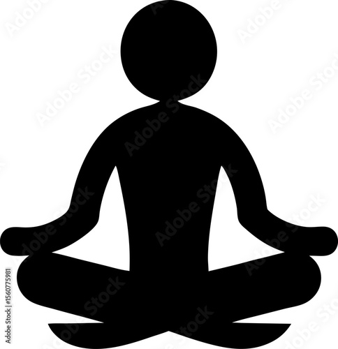 Meditation and Mental Growth Silhouette Icon