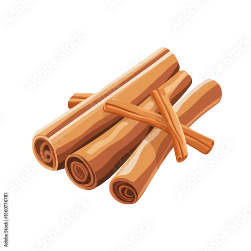 Minimal flat vector of a Cinnamon, 2D icon-style illustration on white background
