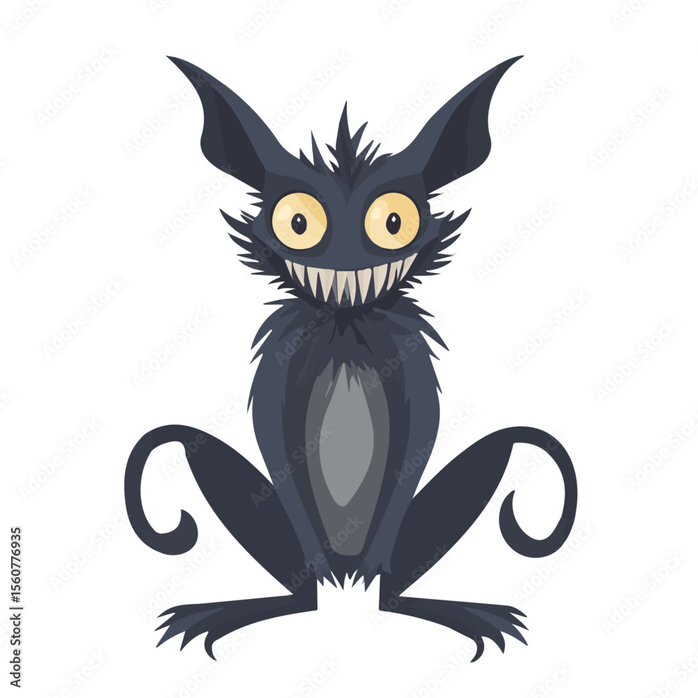 Fototapeta premium Minimal flat vector of a Chupacabra, 2D icon-style illustration on white background