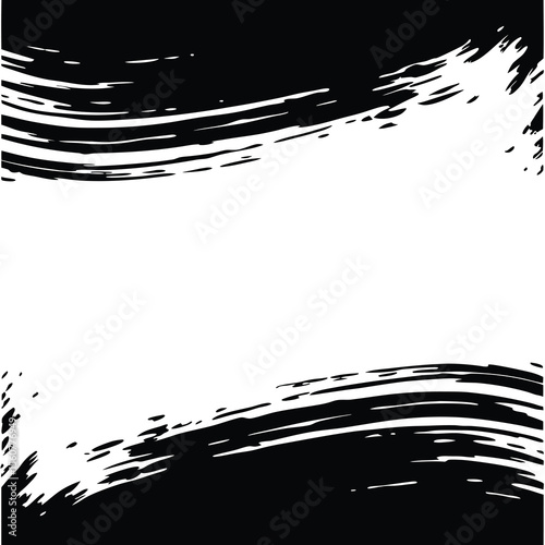 Abstract black and white brushstrokes design with transparency for various applications