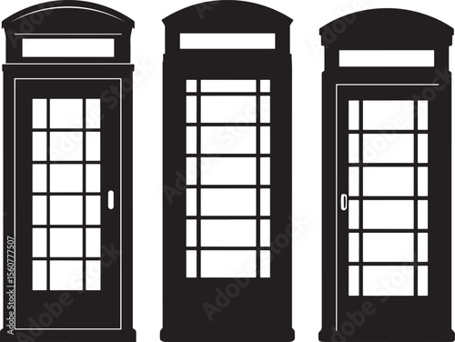 British Telephone Box Silhouette vector illustration