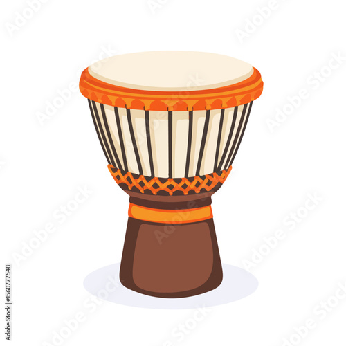 2D flat vector illustration of a Cajon Drum in icon style, isolated on white background