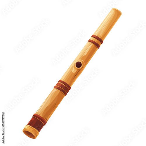Flat 2D Bassoon Reed illustration, vector graphic in icon style, on white background