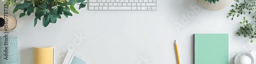 A creative workspace with a design board 