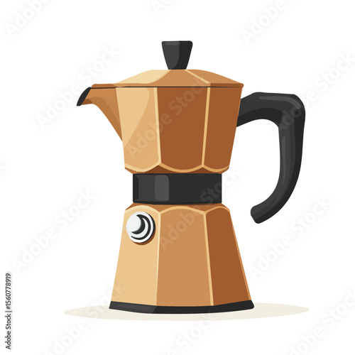 Minimal flat vector of a Coffee Maker, 2D icon-style illustration on white background