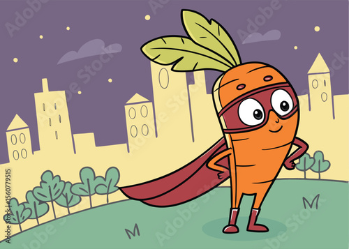 Heroic Carrot Cartoon Character