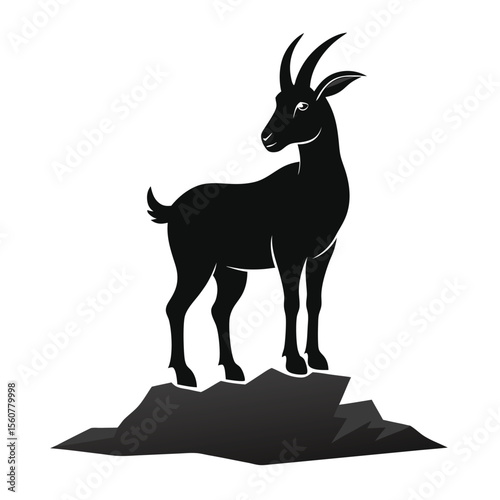 Majestic Mountain Goat Silhouette