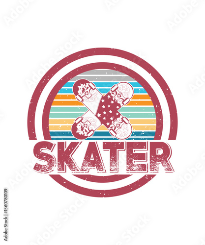  Red Skateboard – Graphic Tee Design, EPS,  VECTOR