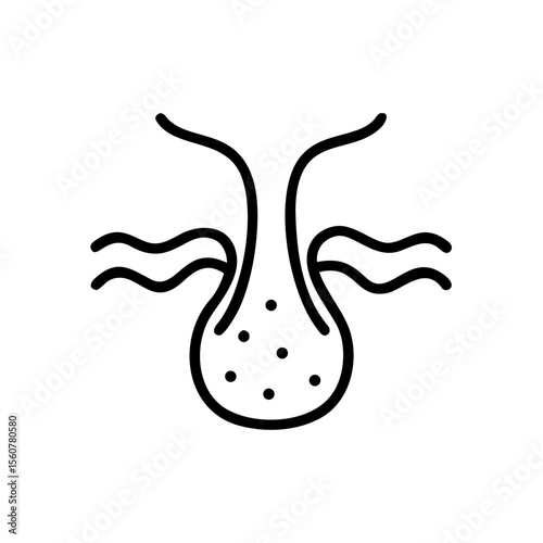 Icon of sebaceous gland representing skin health and function  