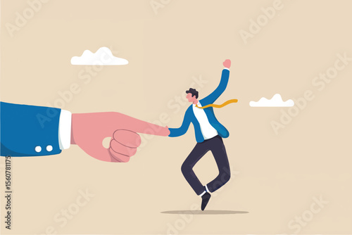 Business person being pointed at isolated on transparent background