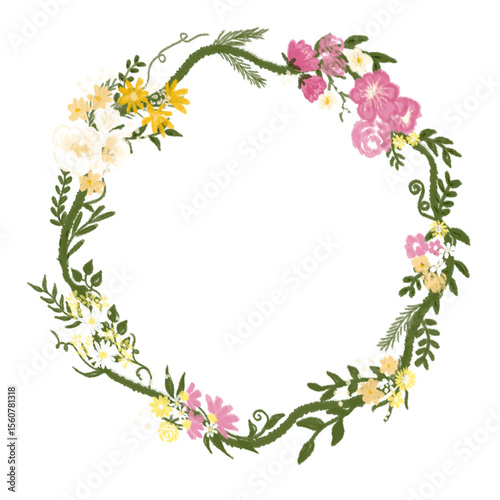 Wallpaper Mural wreath of flowers transparent Torontodigital.ca