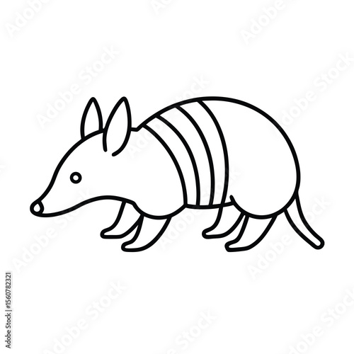 armadillo minimal outline art icon 