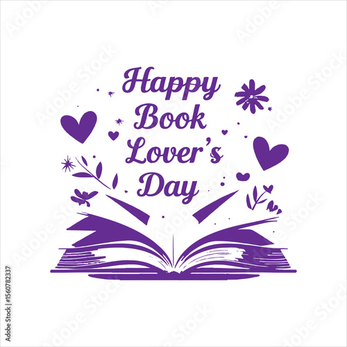 Happy Book Lovers Day Vector Illustration,
Open Book with Floral Elements Design,
Book Lovers Day Typography Art,
Elegant Open Book with Stars and Hearts,
Minimalist Book Lovers Day Celebration,