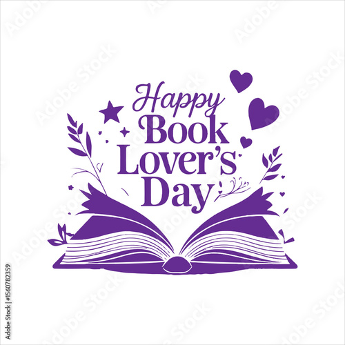 Happy Book Lovers Day Vector Illustration,
Open Book with Floral Elements Design,
Book Lovers Day Typography Art,
Elegant Open Book with Stars and Hearts,
Minimalist Book Lovers Day Celebration,