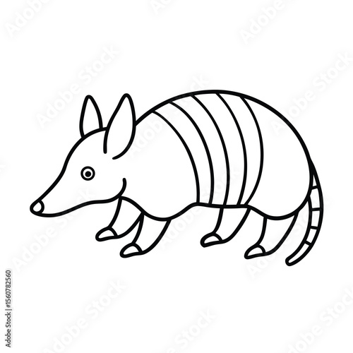 armadillo minimal outline art icon 