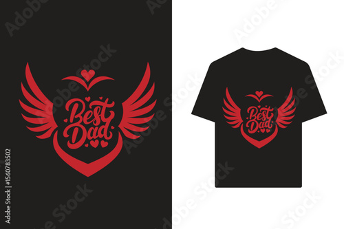 Crowned love heart with golden crown perfect gift for best dad on Fathers Day Vector illustration