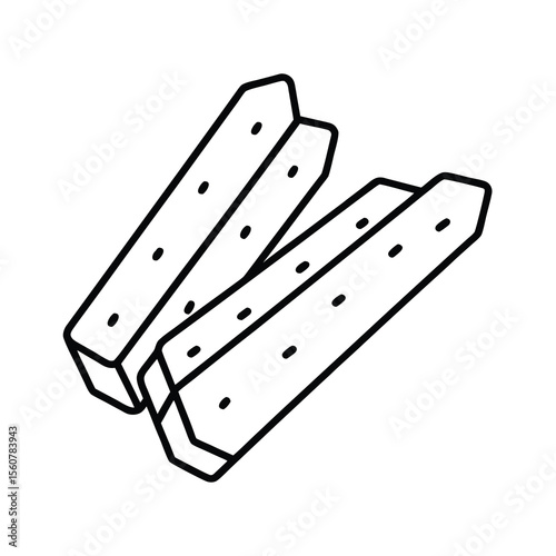 cheese sticks outline line art illustration