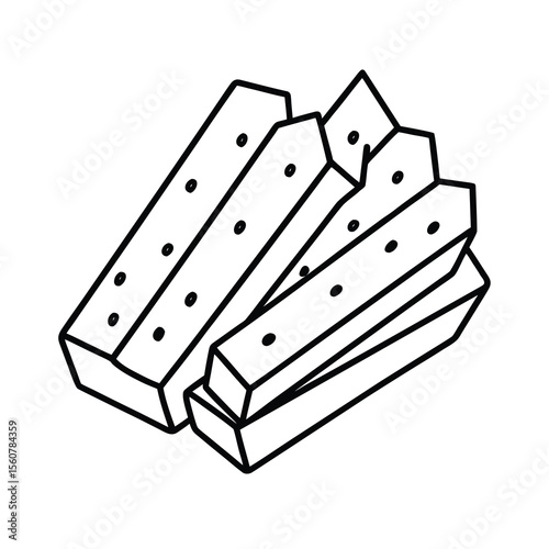 cheese sticks outline line art illustration
