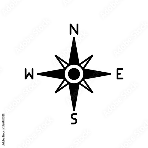 Business Compass Direction Solid Icon